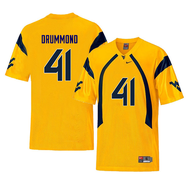 NCAA Men's Elijah Drummond West Virginia Mountaineers Yellow #41 Nike Stitched Football College Retro Authentic Jersey QO23X35PN